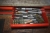 Work bench with tool panel, vice, drawer + various content (minus lot 224)
