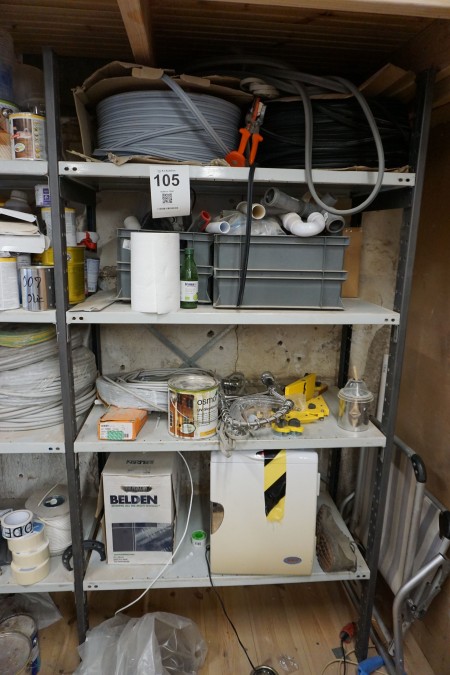 2-bay workshop shelf with contents of the right shelf