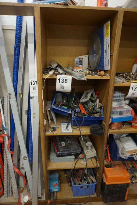 Contents on 4 shelves of various hand tools