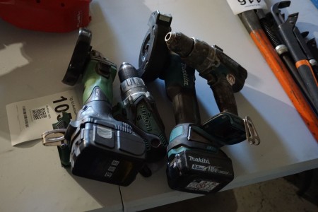4 pcs. power tools, Maktia & Hitachi