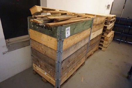 Contents in corner of various pallets, frames and wood