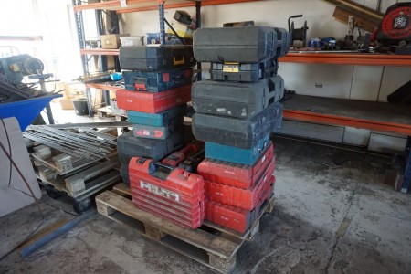 Lot of empty boxes for power tools