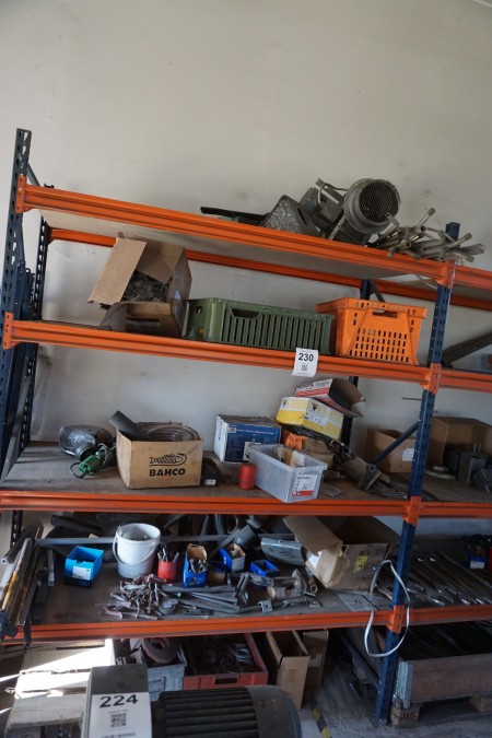 Contents of 1 compartment pallet rack