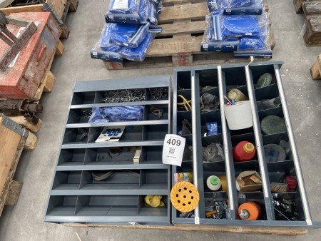 2 pcs. tool shelves with contents