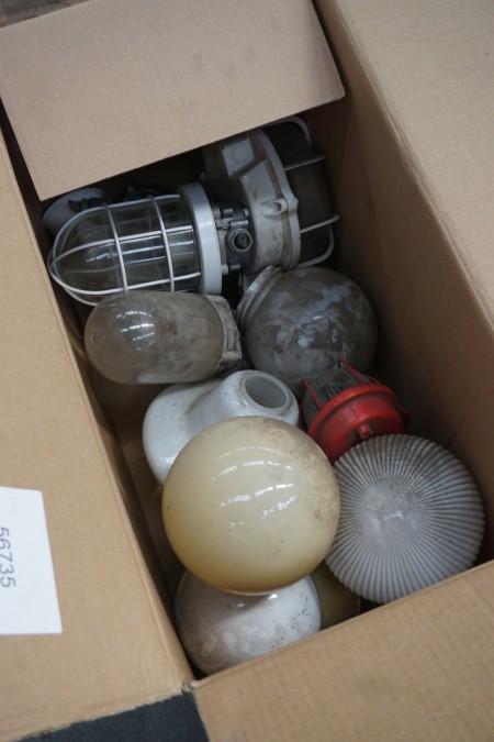 Box with various lamps