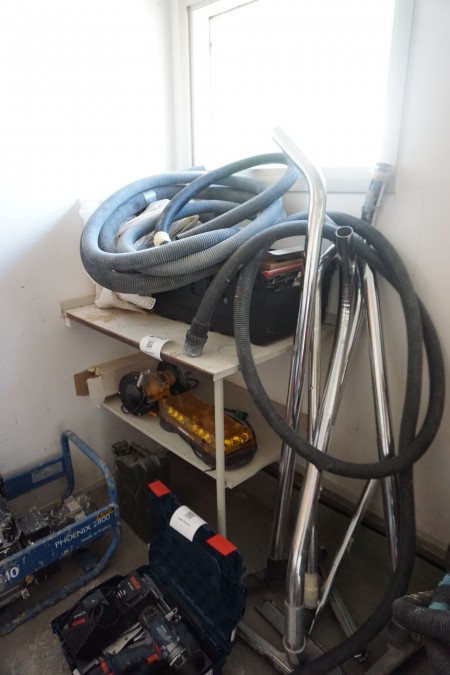 Various hoses for vacuum cleaners + bench grinders