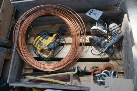 4 pcs. Power tools, angle grinder, hammer drill, sander, DeWalt