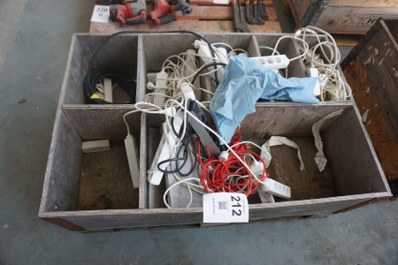 Assortment box with various extension cords etc.