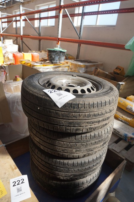 4 pcs. Tires with rims, Hankook 205/66 R16 C