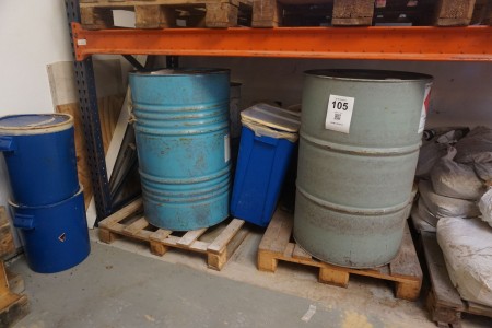 Various barrels with ricin and epoxy