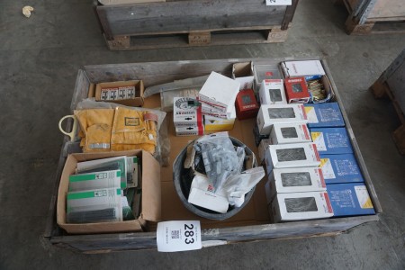 Pallet with various nails & screws etc.