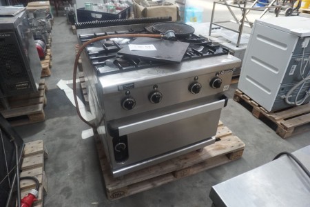 Industrial gas stove with built-in oven, Mareno