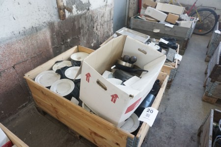 Pallet with various kitchen equipment