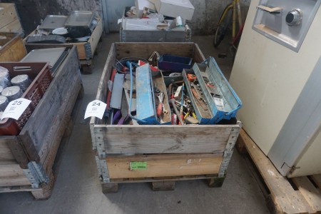 Contents on pallet of various tools etc.