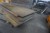 Various wooden boards + pallet with contents