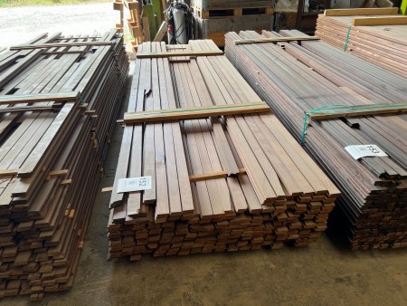 Lot of thermo-treated cladding boards in beech