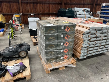Large batch of ammunition boxes