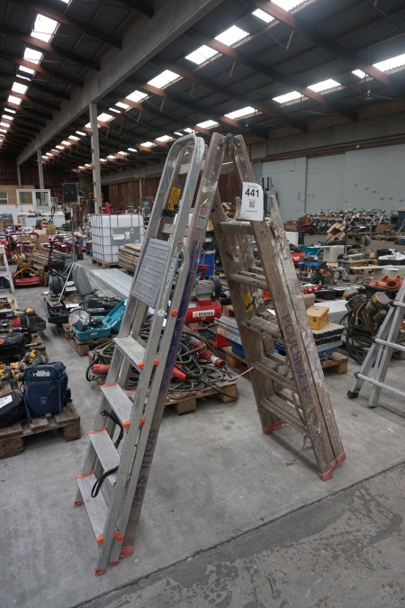 2 pcs. Vienna ladder incl. 1 piece. Aluminum ladder