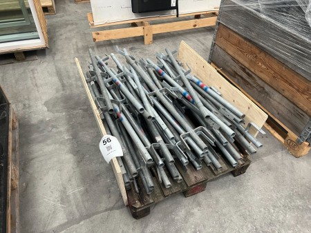 Large batch of railing posts for trestle scaffolding