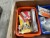 2 boxes of various measuring tapes & lights etc.