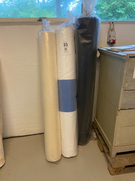 3 pieces. large rolls of fabric
