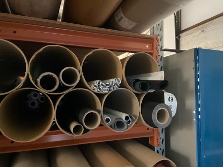 6 tubes containing various textiles & types of fabric