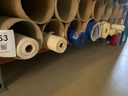 8 tubes containing various textiles & types of fabric