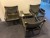 3 pieces. lounge chairs in leather incl. iron table
