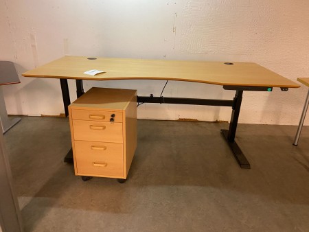 Raise/lower table incl. Office cabinet