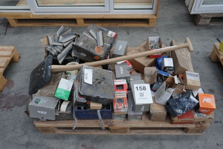 Pallet with various nails & screws etc.