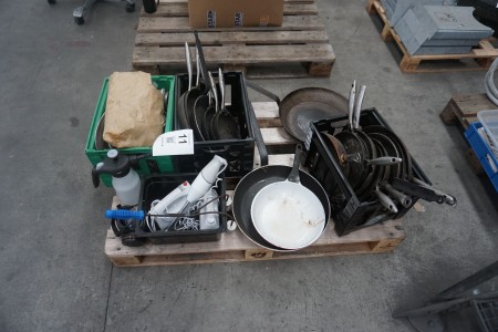 Pallet with various kitchen equipment etc.