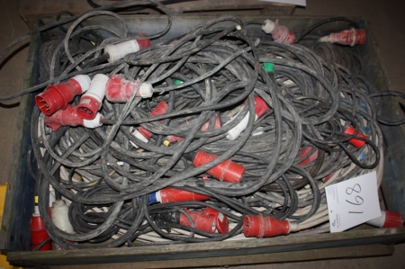 Pallet with various power cables