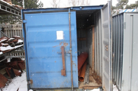 8 feet material container with content. Approved container lock