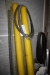 Miscellaneous in the corner, including 2 rolls of yellow web, width approx. 2000 mm + O-ring for PVC pipes
