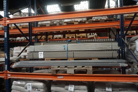 Pallet with various plastic rails + various iron rails