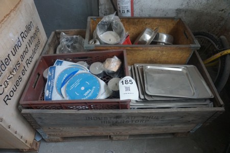 Various containers in stainless iron
