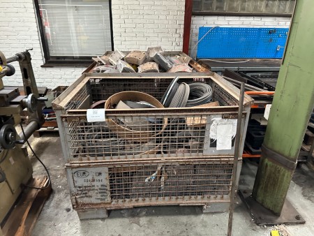 3 pieces. Pallet cages containing a large batch of paving blocks etc.