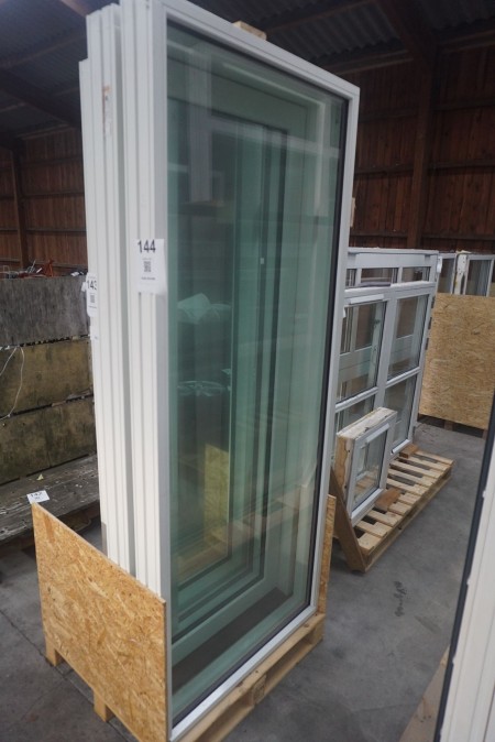1 Stück. Terrassentür aus Holz/Aluminium + 1 Stk. Fenster
