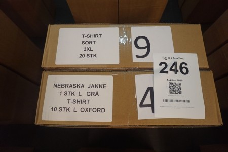 30 stk. T-shirt + 1 stk. Nebraska Jakke 