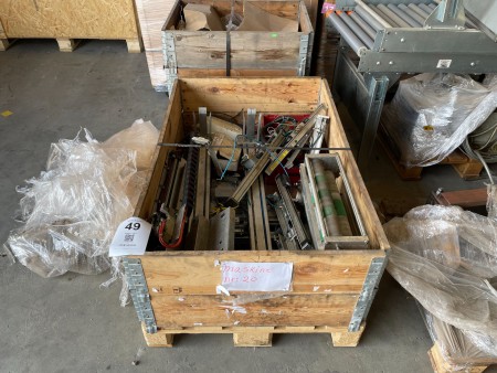 Pallet with various air cylinders, etc.