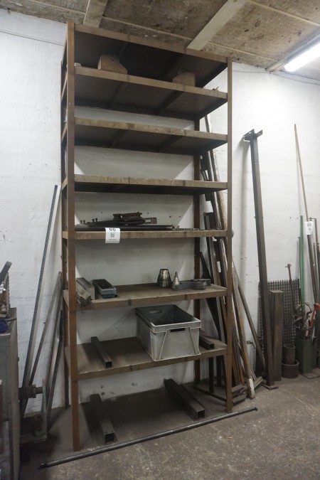 Steel shelf with contents