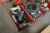 4 boxes with various manometers, impact wrenches, pop rivet gun