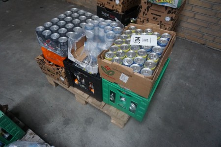 Lot of canned soda and sparkling water