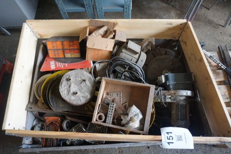 Pallet with various spare parts