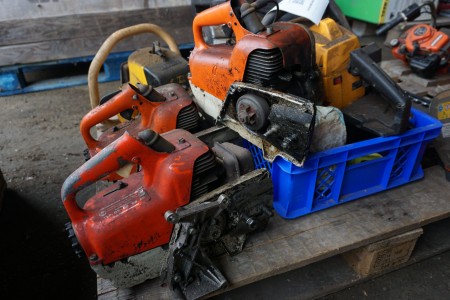 Various chainsaws, hedge trimmers & spare parts etc.