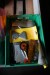 2 boxes with various spare parts for garden machines etc.