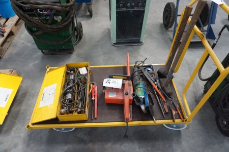 Bench grinder, chainsaw, cutting torch + various hand tools