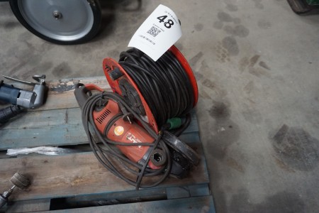 Angle grinder + cable drum