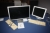 Computer, Apple monitor, keyboard and mouse + Imax with keyboard and mouse