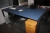 Electric height adjustable desk, 220 x 110 cm + chair + run base + drawer + metal board